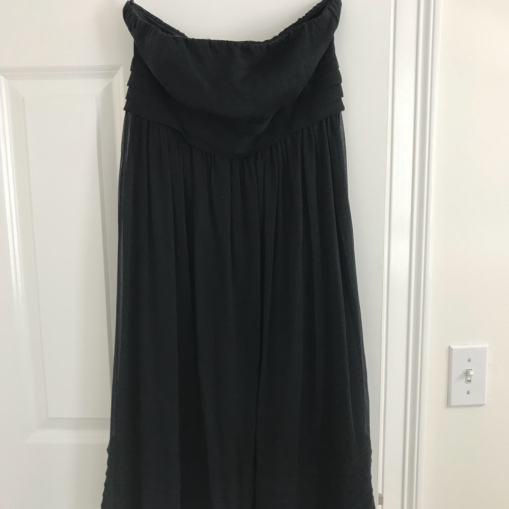 J. Crew Black Chiffon Strapleas dress